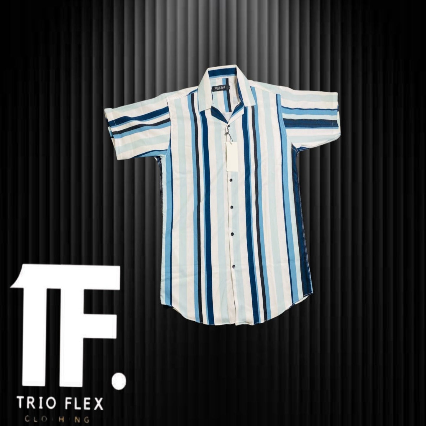 Men’s Casual Striped Half-Sleeve Shirt – Perfect Blend of Style & Comfort