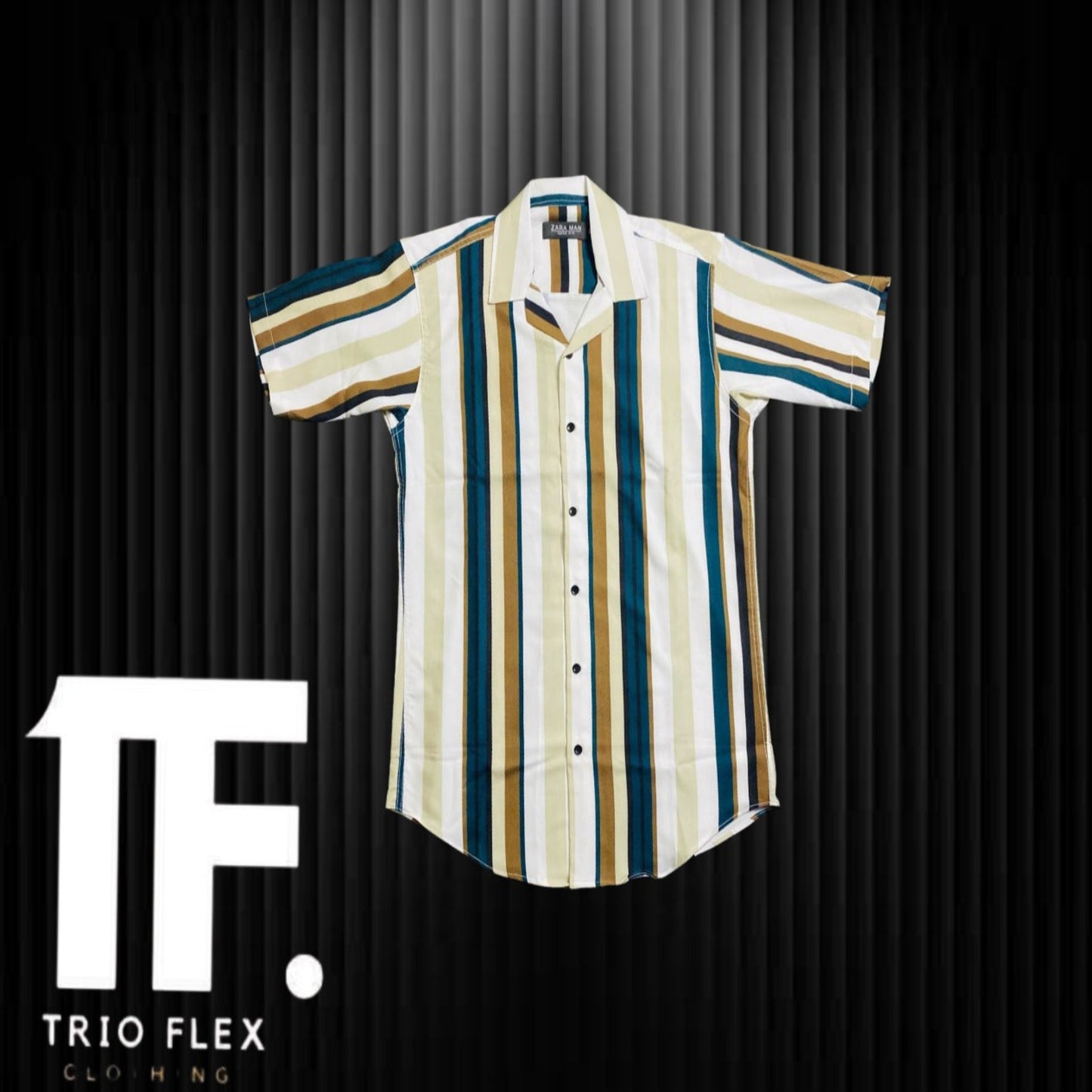 Men’s Casual Striped Half-Sleeve Shirt – Perfect Blend of Style & Comfort